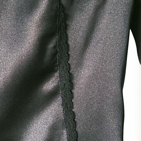 D&G Jet Black Silk & Lace Trim Fitted Shirt - Picture 10 of 16